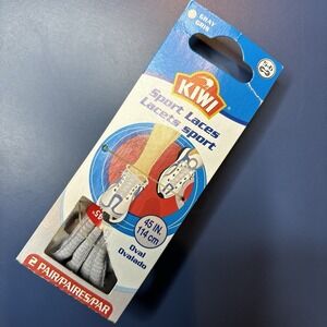 KIWI Sport Laces Gray Oval Shoe Laces 2 PAIR 5/6 Eyelet 45 In. 114 cm